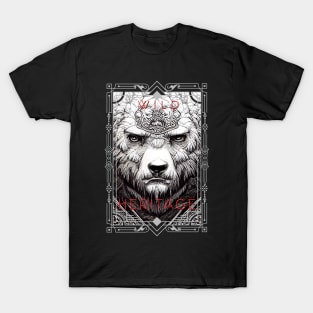 Bear Grizzly Wild Nature Illustration Line Epic Illustration Line Art T-Shirt